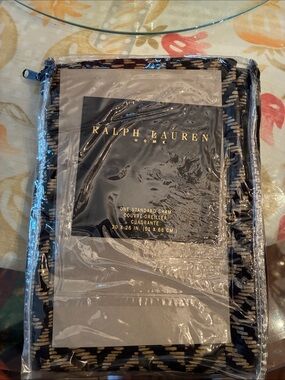 Ralph Lauren Navy and Cream Woven Standard Sham